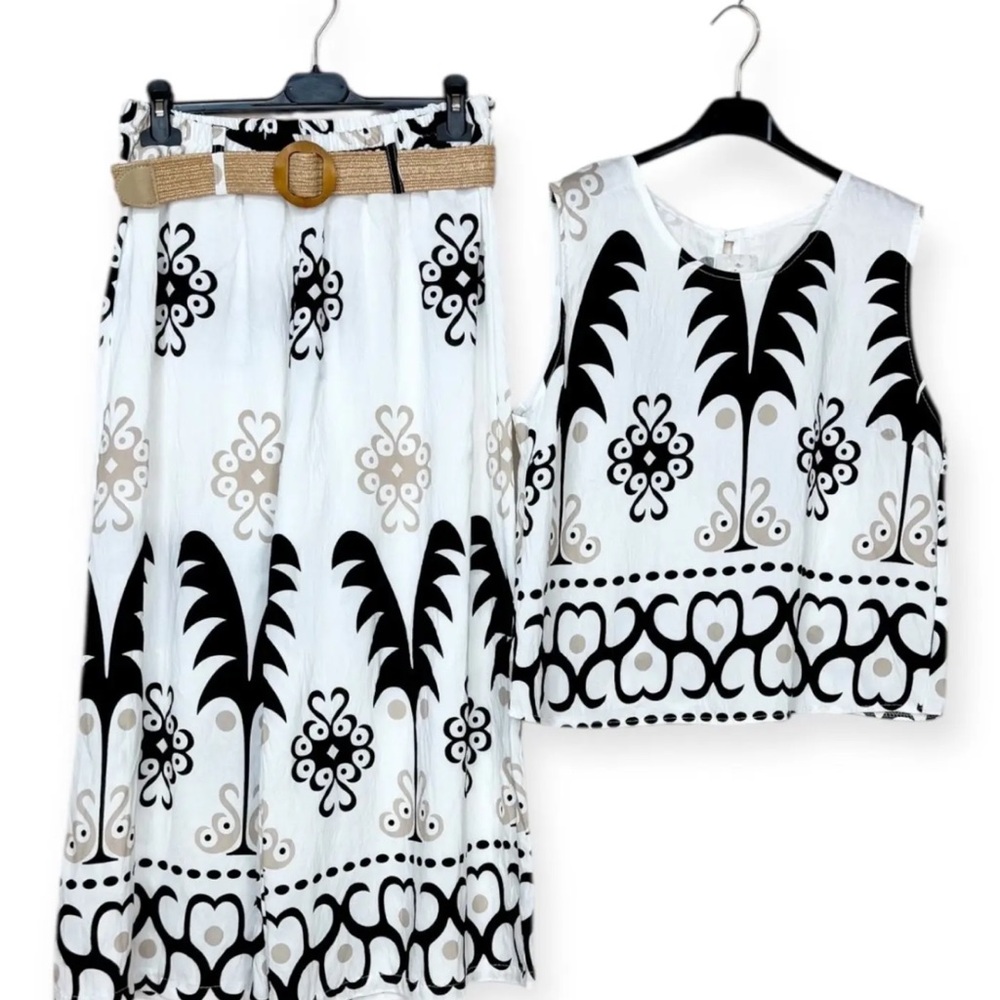 MADE IN ITALY Elegant Black and White Patterned Pants